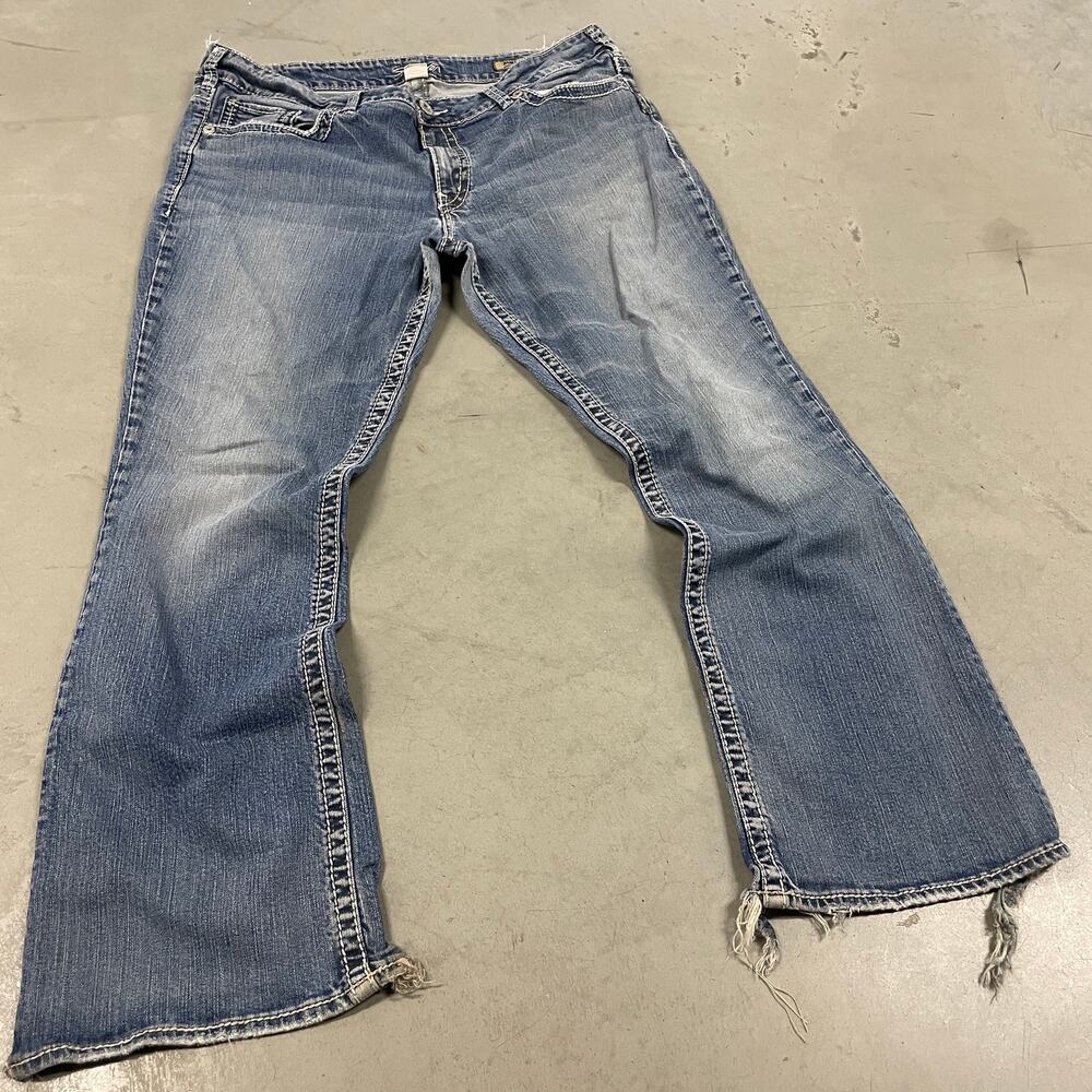 y2k low rise silver brand bootcut jeans 40x32